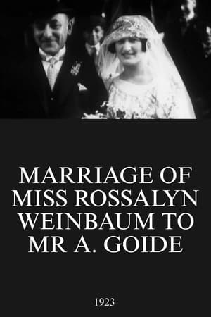 Poster Marriage of Miss Rossalyn Weinbaum to Mr A. Goide (1923)