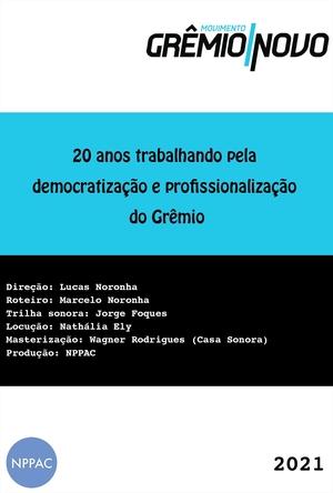 Poster 20 Anos Trabalhando pela Democratização e Profissionalização do Grêmio 2021