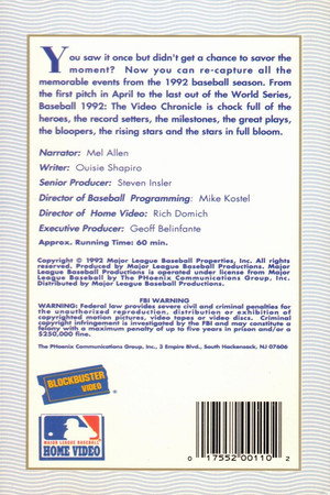 Baseball 1992: A Video Chronicle 2