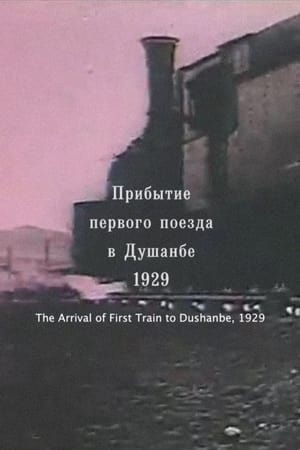 Poster Soviet Tajikistan: Arrival of the first train in Dushanbe 1929