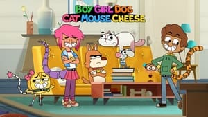 poster Boy Girl Dog Cat Mouse Cheese