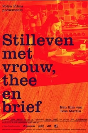 Stilleven met vrouw, thee en brief