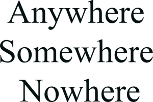 Anywhere Somewhere Nowhere — Logos 4