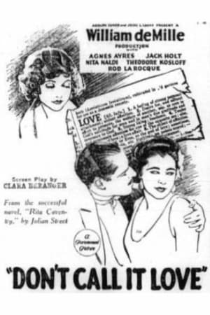 Poster Don't Call It Love 1924