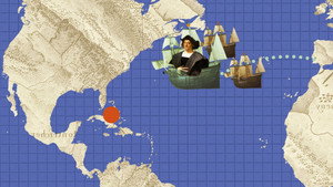 ...that Columbus was the first to cross an ocean?