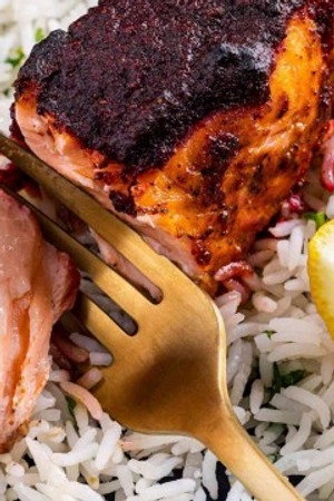 Tandoori Salmon and Broiled Zucchini