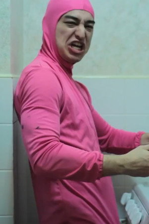 PINK GUY COOKS STIR FRY AND RAPS