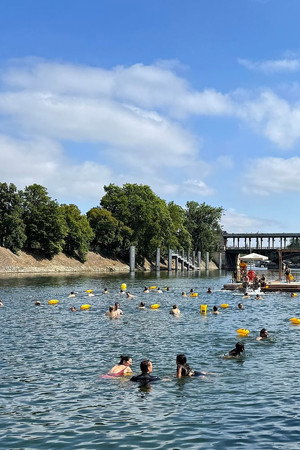 River swimming in the city