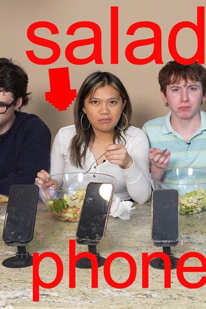 Eating salad until one of us gets a phone call