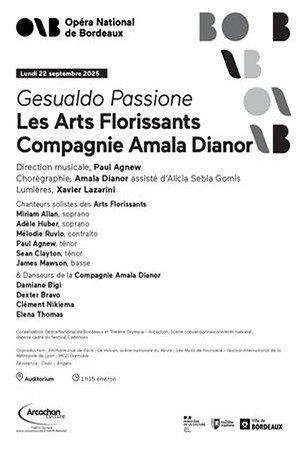 Amala Dianor et Les Arts Florissants : Gesualdo Passione Nuits de Fourvière 2026 Amala Dianor et Les Arts Florissants : Gesualdo Passione Nuits de Fourvière 2026
