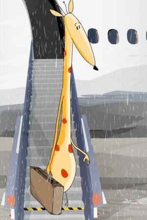 Une girafe sous la pluie poster
