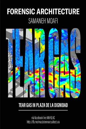 Tear gas in Plaza de la Dignidad, Chile poster