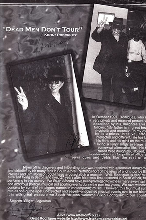 Dead Men Don't Tour: Rodríguez in South Africa