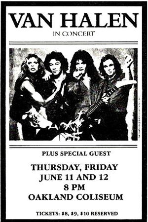 Van Halen: Oakland, CA @ Oakland Arena 1981