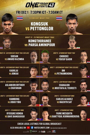 ONE Friday Fights 43: Kongsuk vs. Pettonglor ONE Friday Fights 43: Kongsuk vs. Pettonglor