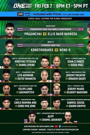 ONE Fight Night 28: Prajanchai vs. Barboza ONE Fight Night 28: Prajanchai vs. Barboza