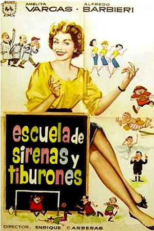 Escuela de sirenas y tiburones