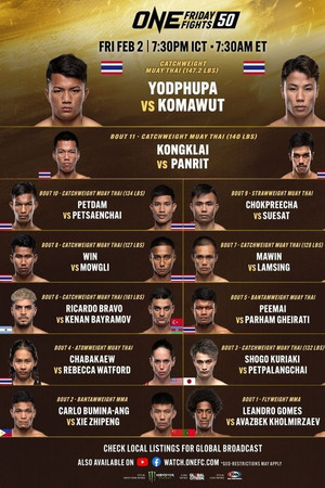 ONE Friday Fights 50: Yodphupa vs. Komawut ONE Friday Fights 50: Yodphupa vs. Komawut
