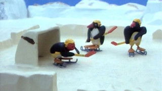 Pingu Plays Ice Hockey
