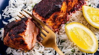 Tandoori Salmon and Broiled Zucchini