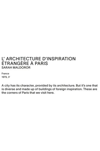 Foreign-Inspired Architecture in Paris