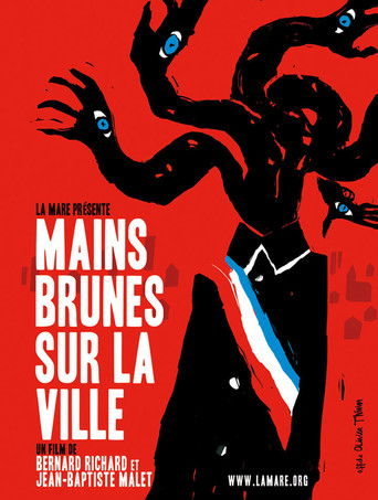 Mains brunes sur la ville poster