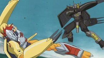Cena de BlackWarGreymon contra WarGreymon