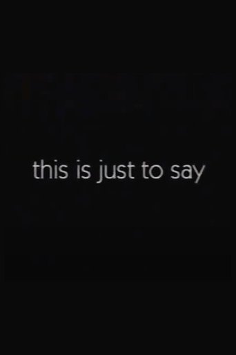 This Is Just to Say