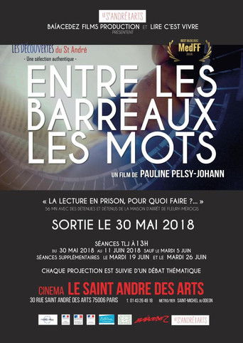 Entre les barreaux les mots poster