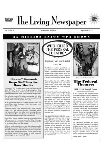 Who Killed the Federal Theatre? (2003)