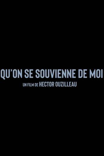 Qu'on se souvienne de moi poster