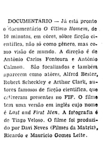 O &Uacute;ltimo Homem (1969)