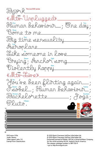 Björk:  MTV Unplugged & Live poster 2