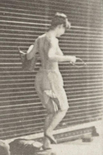Woman Crossing Brook on Stepping-Stones with a Fishing Pole and a Can (1887)