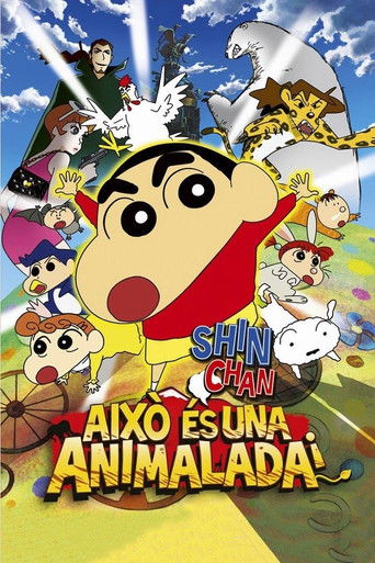 Cartell de Shin Chan: La pel·lícula. Això és una animalada!