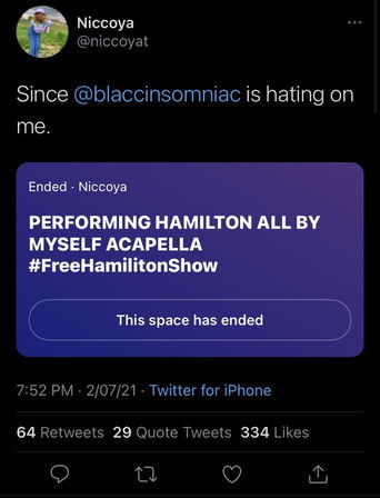 Hamilton: The Spaces Performance poster