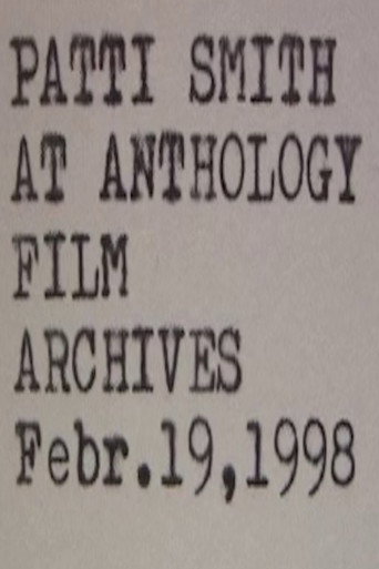 Poster film Patti Smith at Anthology Film Archives Febr. 19, 1998
