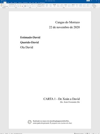 LETTER 1 - From Xoán to David