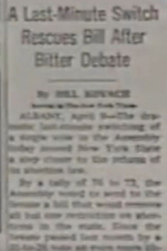 The legalisation of abortion in New York