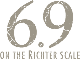 6.9 on the Richter Scale logo