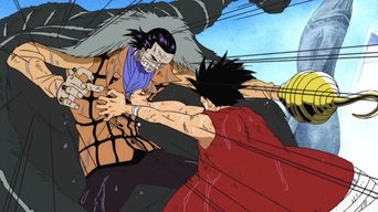 Cena de Crocodilo de Areia e Luffy De água! Duelo Mortal segundo round.
