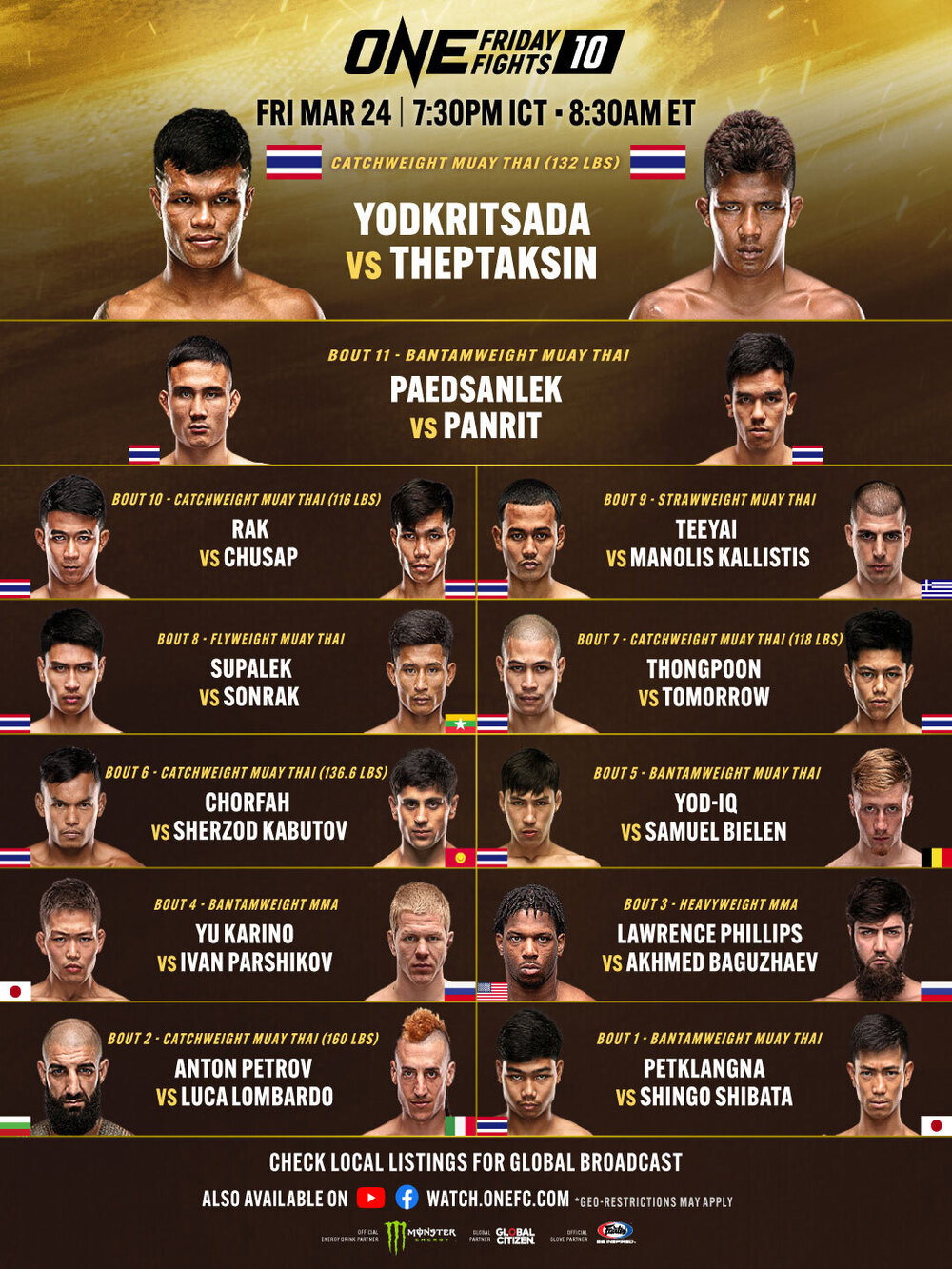 ONE Friday Fights 10: Yodkrisada vs. Thepthaksin (2023) poster