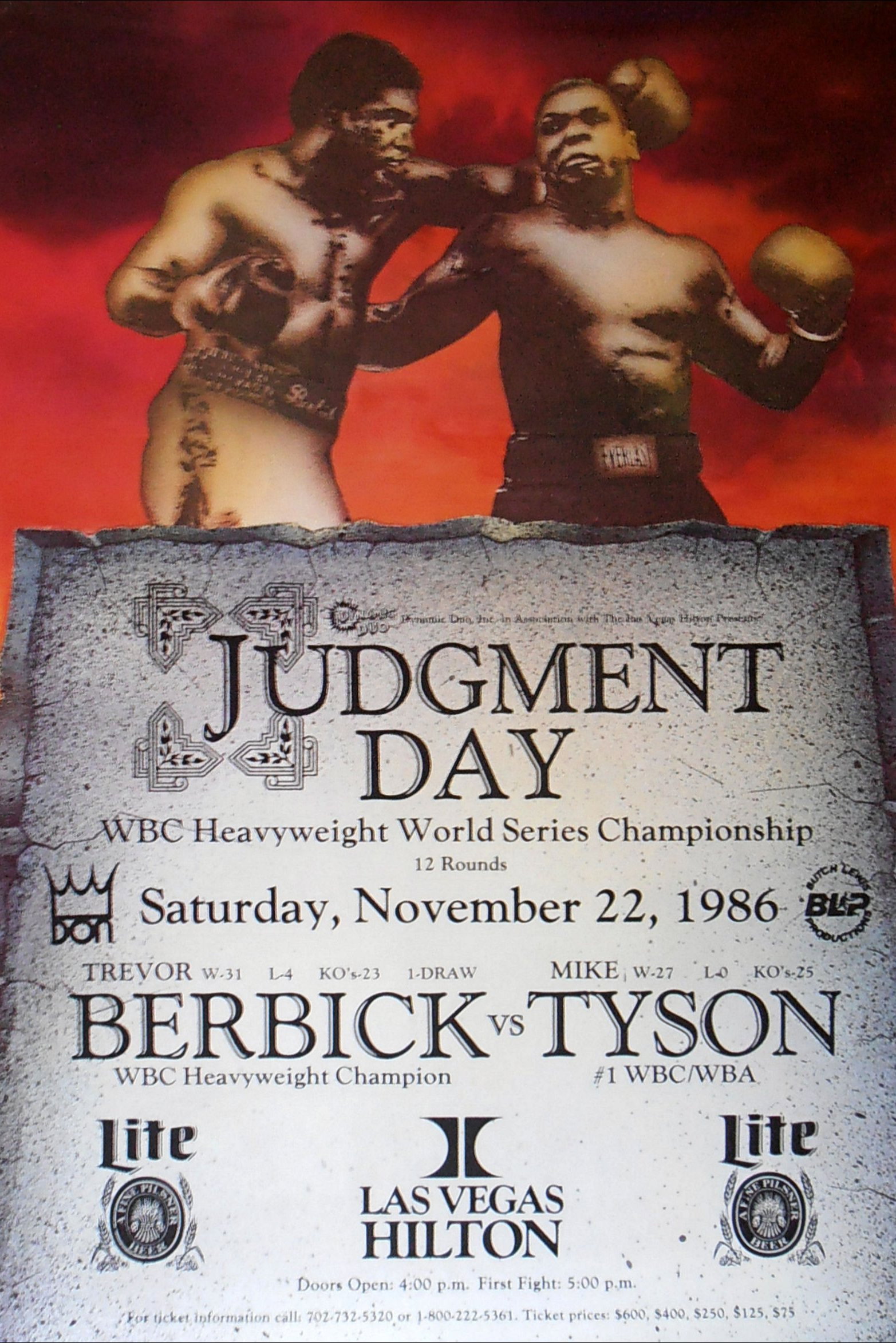 Mike Tyson vs Trevor Berbick (1986) poster
