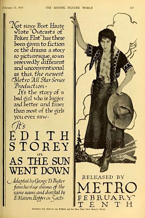 As the Sun Went Down (1919) poster