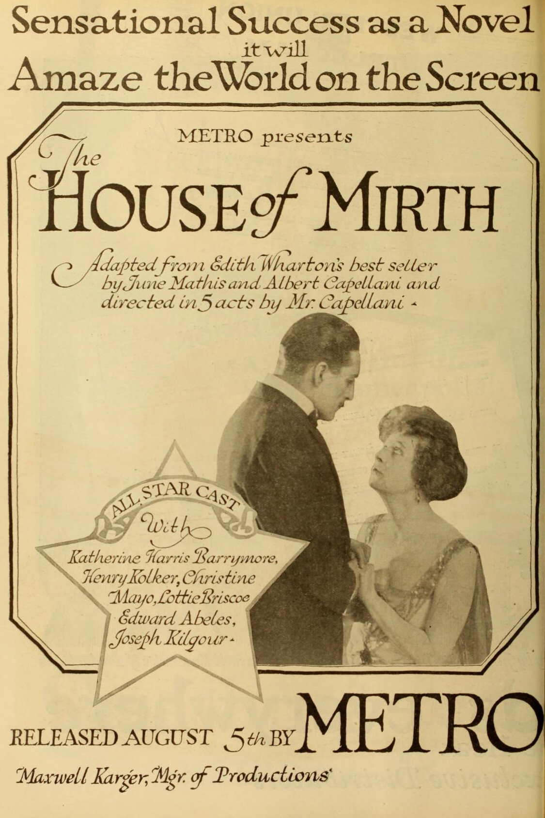 The House of Mirth (1918) poster