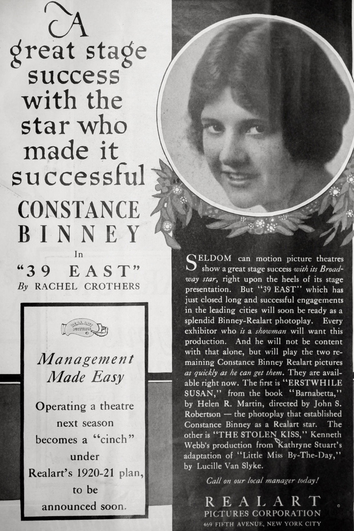 39 East (1920) poster