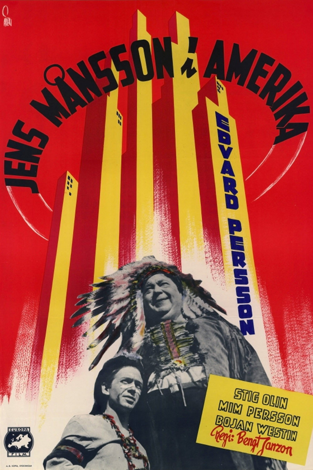 Jens Mons in America (1947) poster