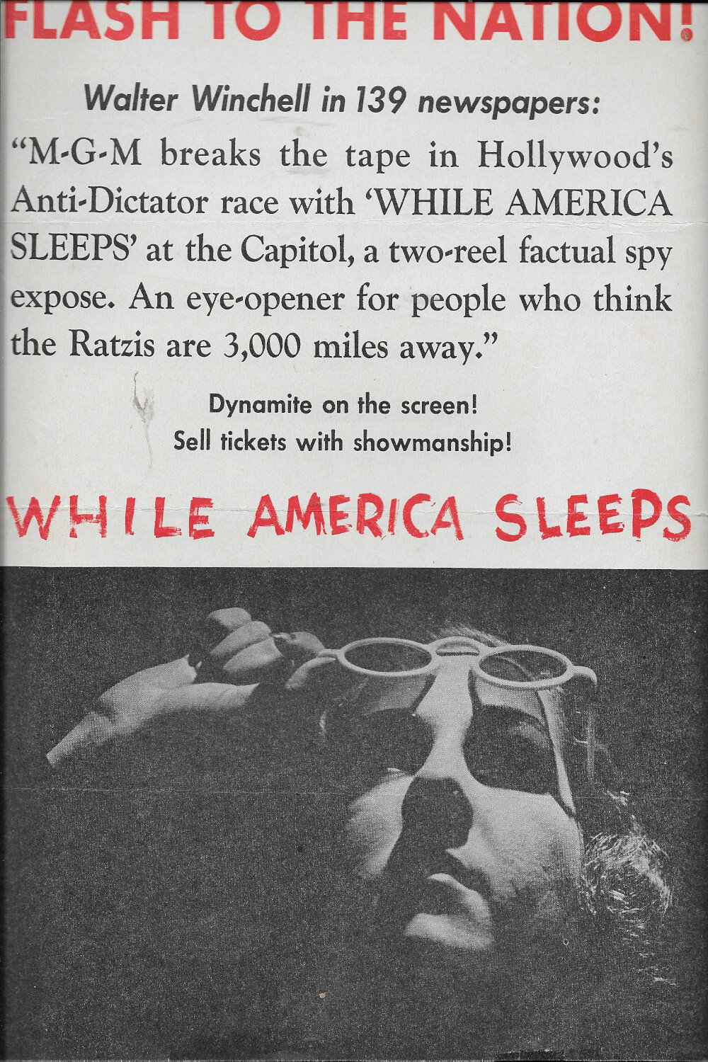 While America Sleeps (1939) poster