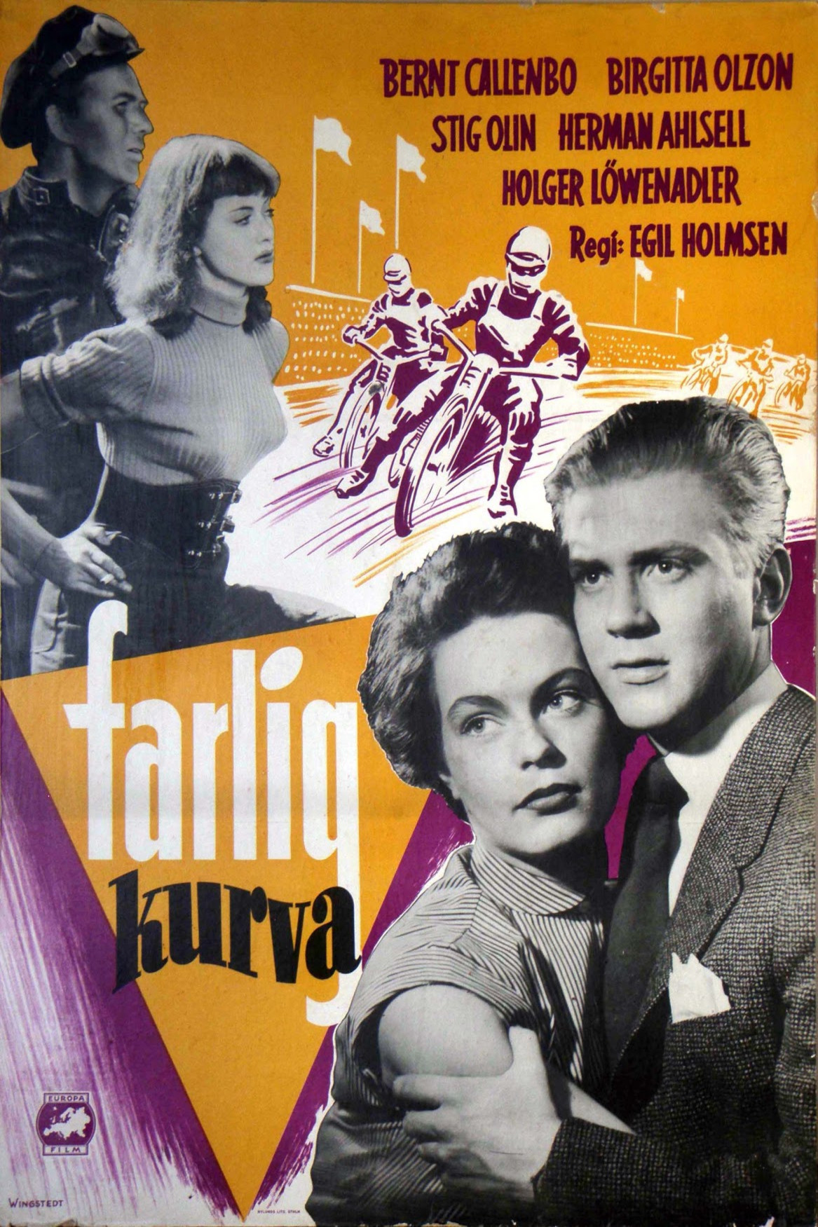 Farlig kurva (1952) poster