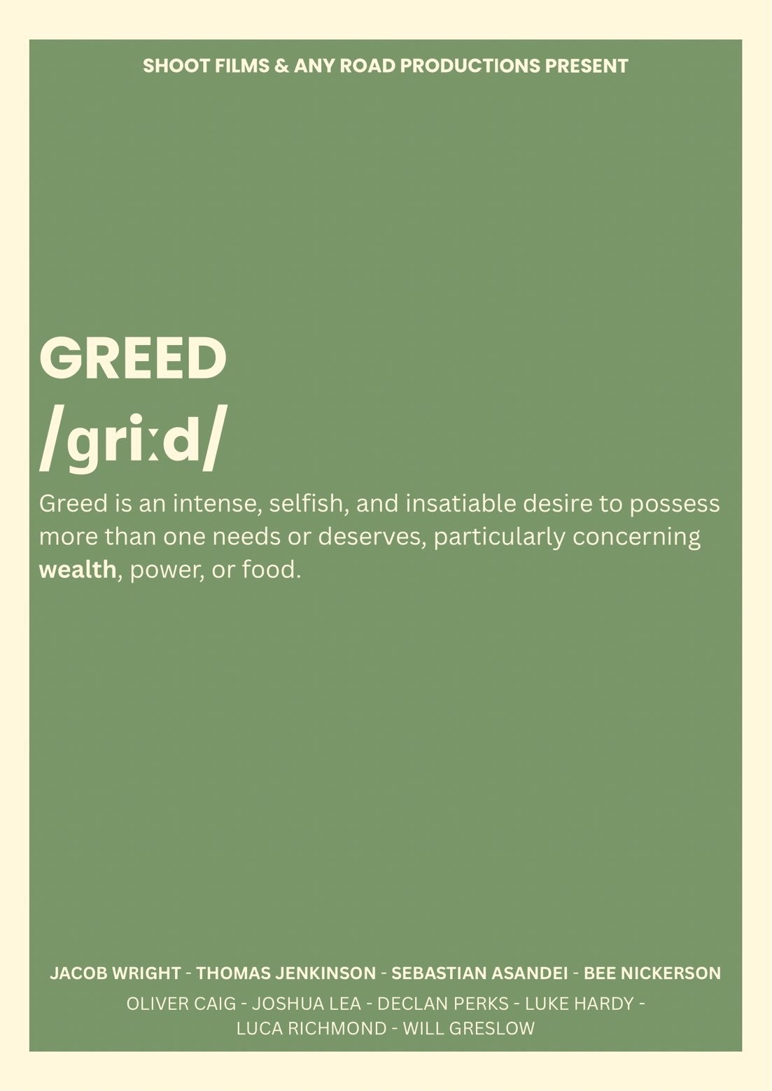 GREED (2026) poster